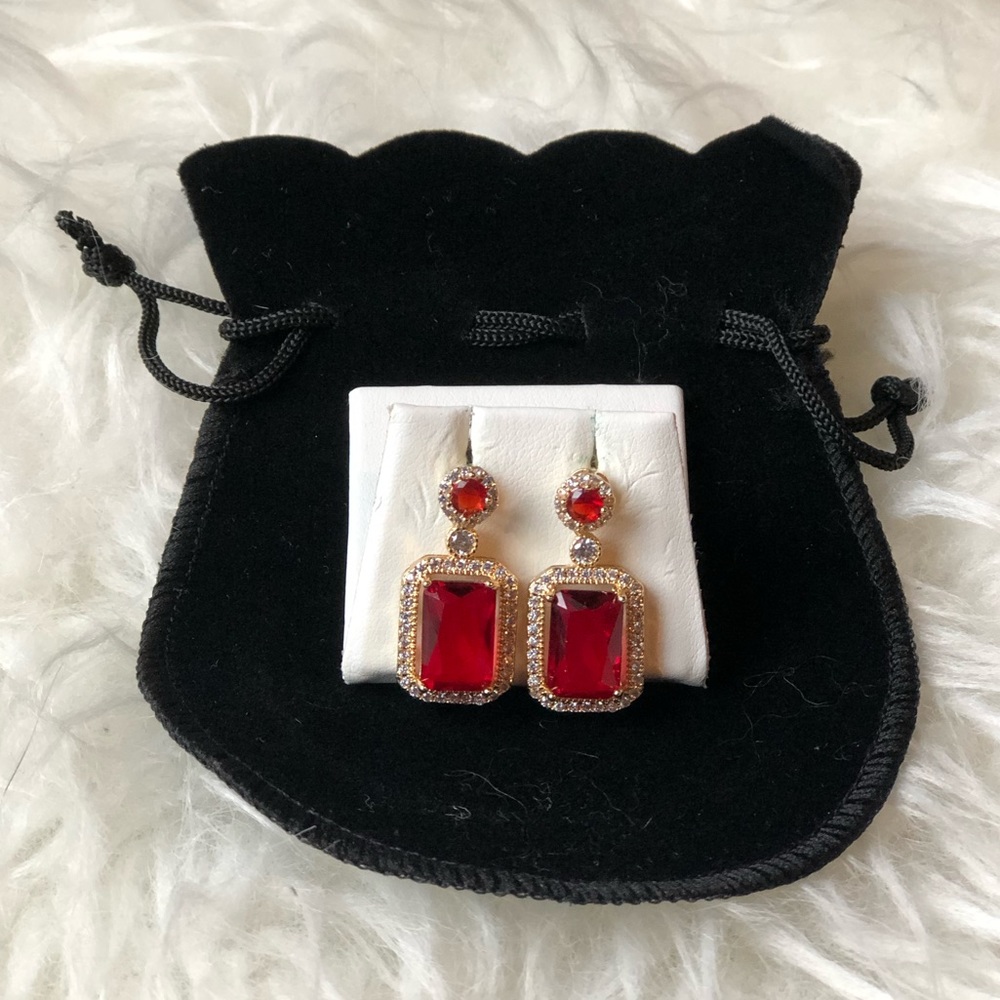 Ruby Drop Earrings - Picture 1 of 10